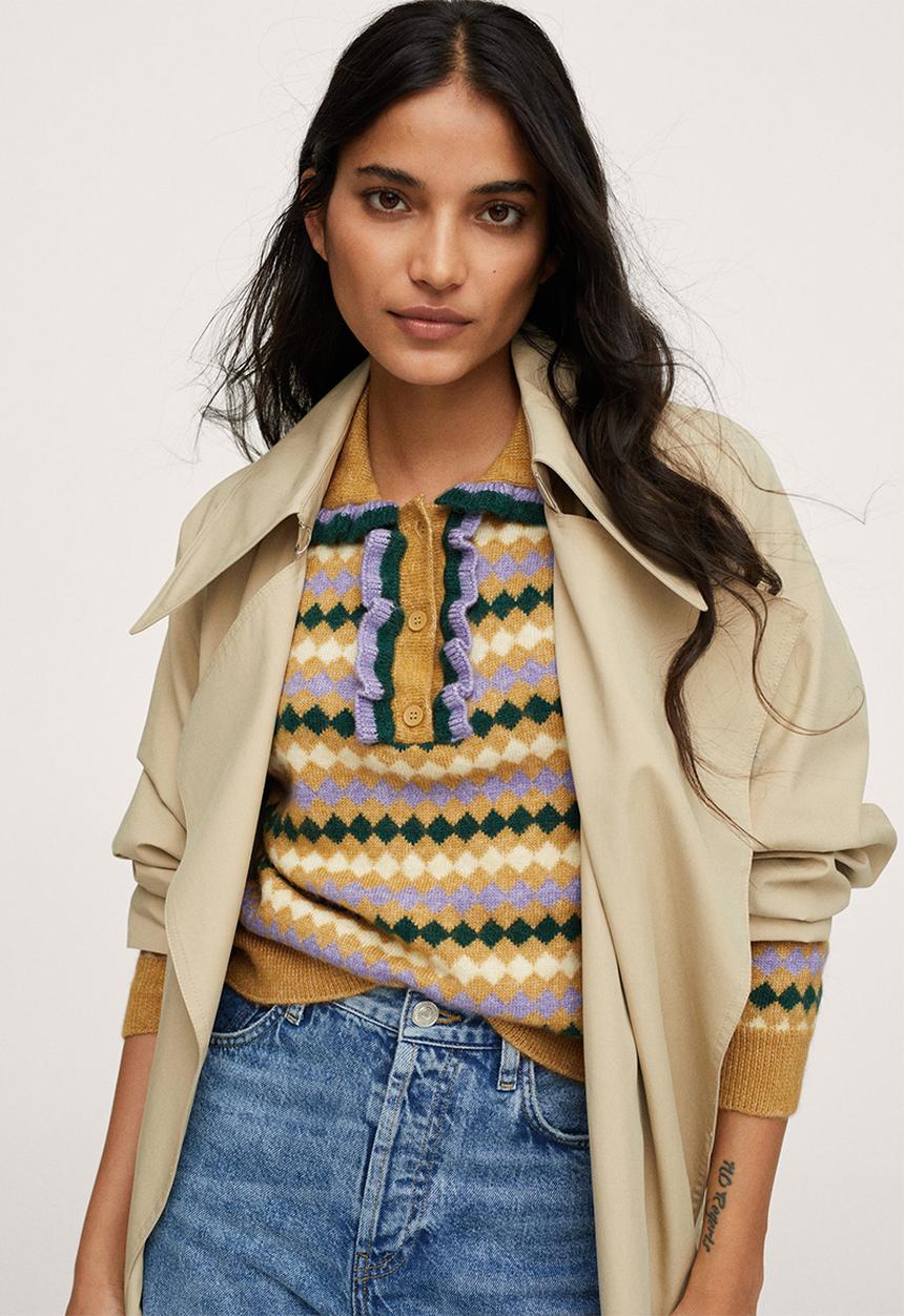 MANGO - Sweater arlequin - medium yellow