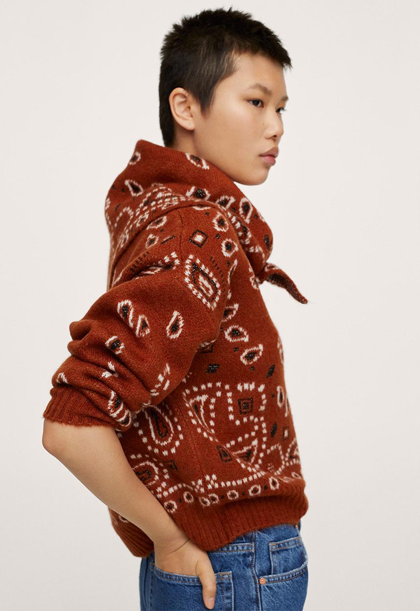 MANGO - Sweater bandana - brown
