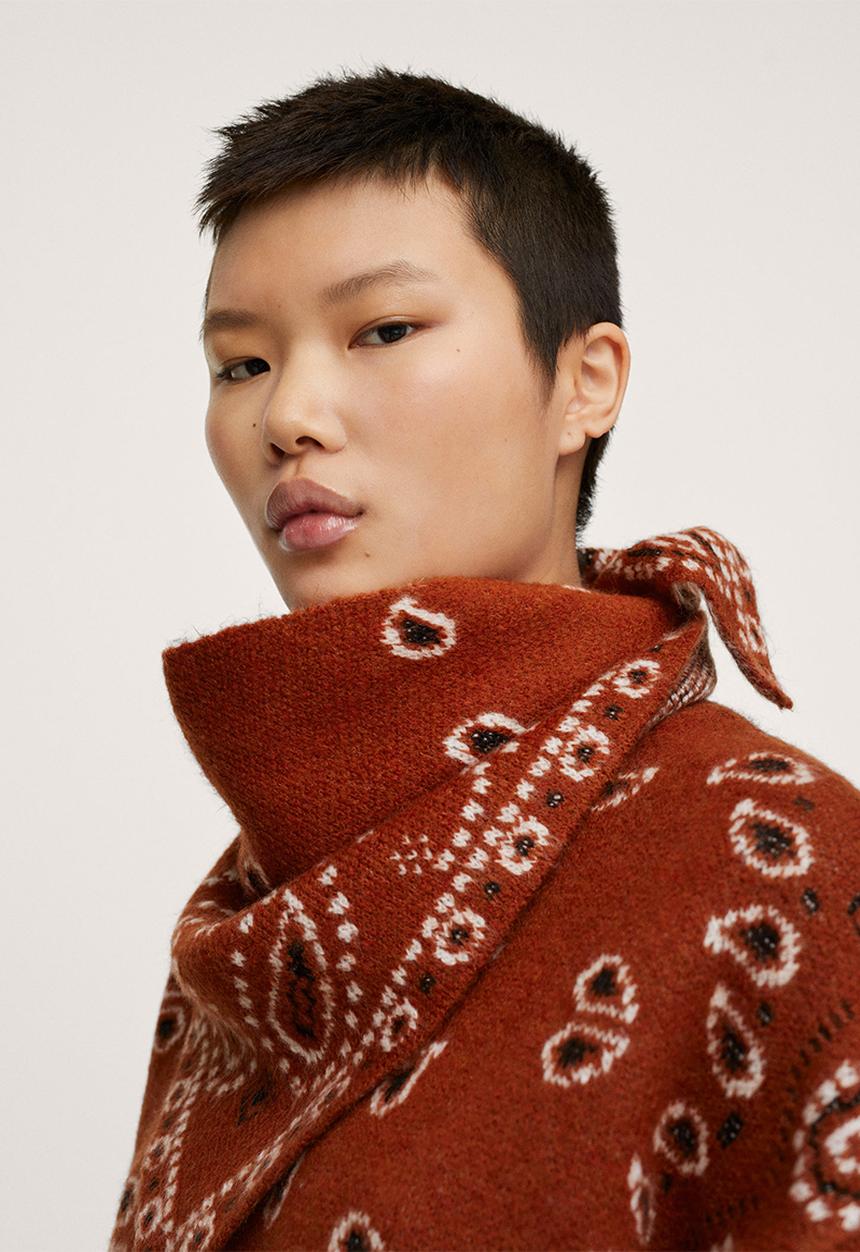 MANGO - Sweater bandana - brown