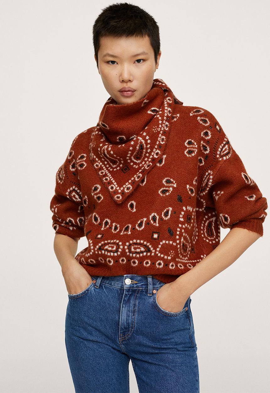 MANGO - Sweater bandana - brown
