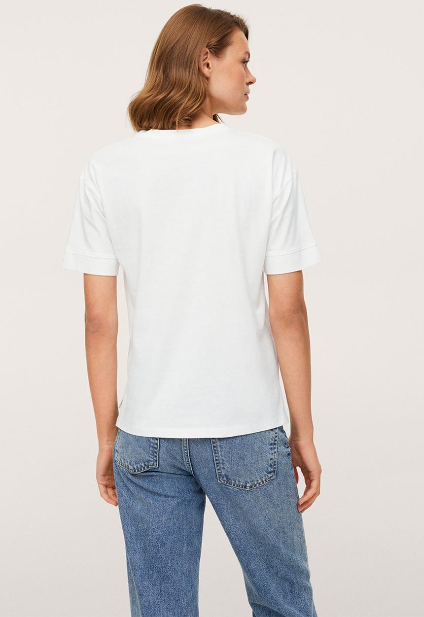 MANGO - T-shirt pstcolor - white