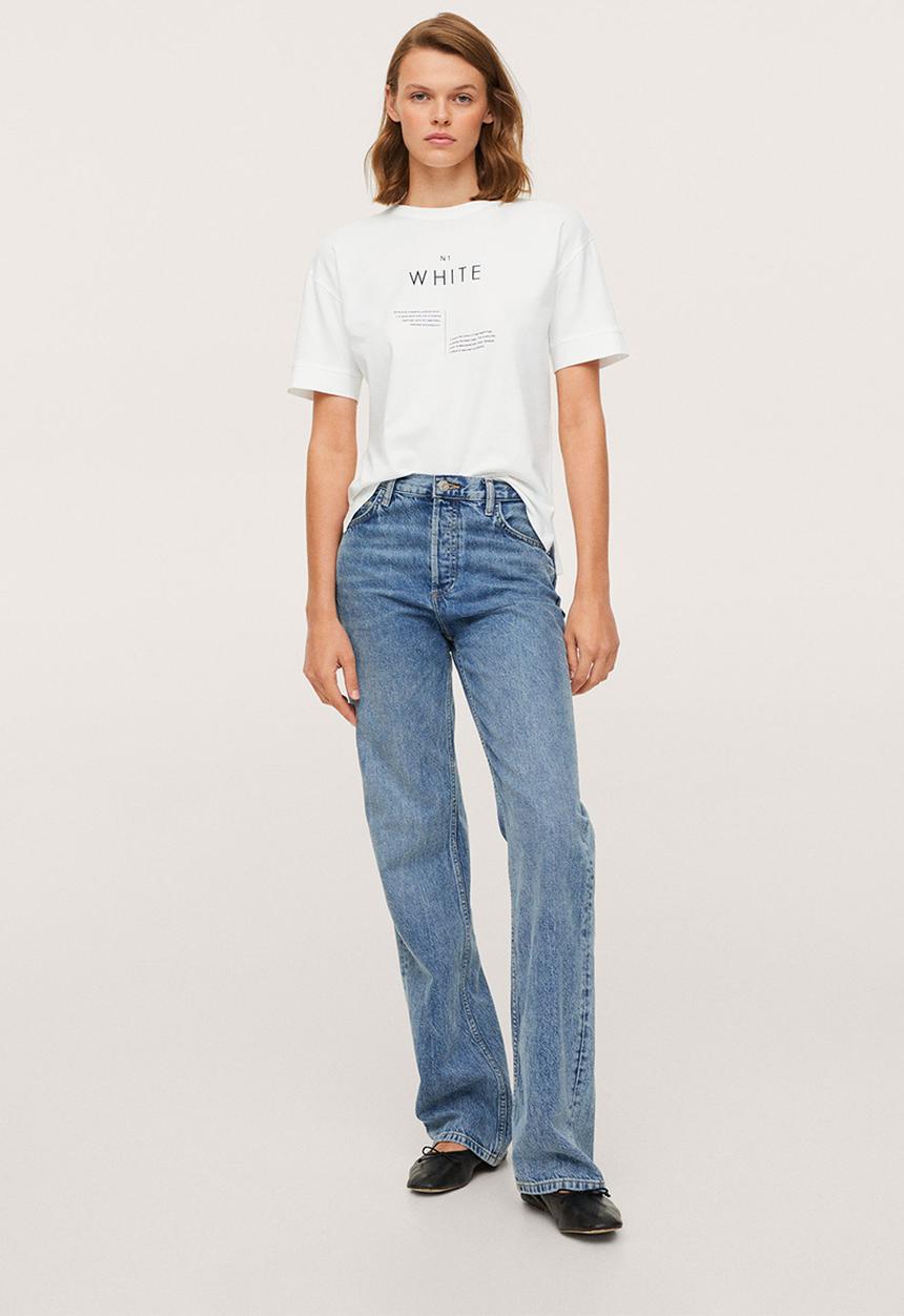 MANGO - T-shirt pstcolor - white