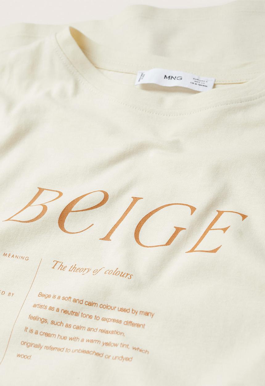 MANGO - T-shirt pstcolor - light beige