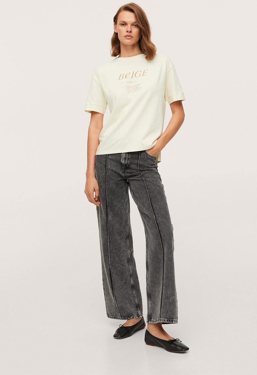 MANGO - T-shirt pstcolor - light beige