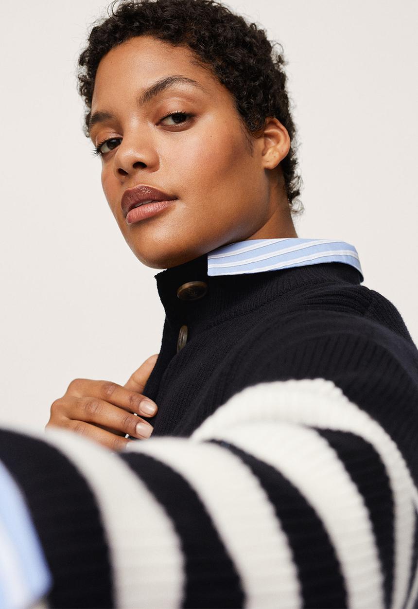 MANGO - Plus sweater mockr - black