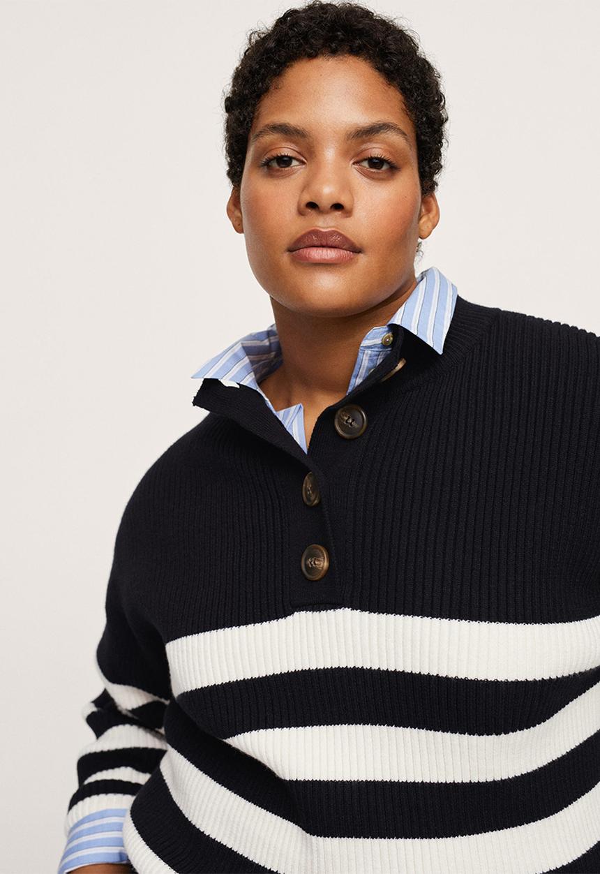 MANGO - Plus sweater mockr - black