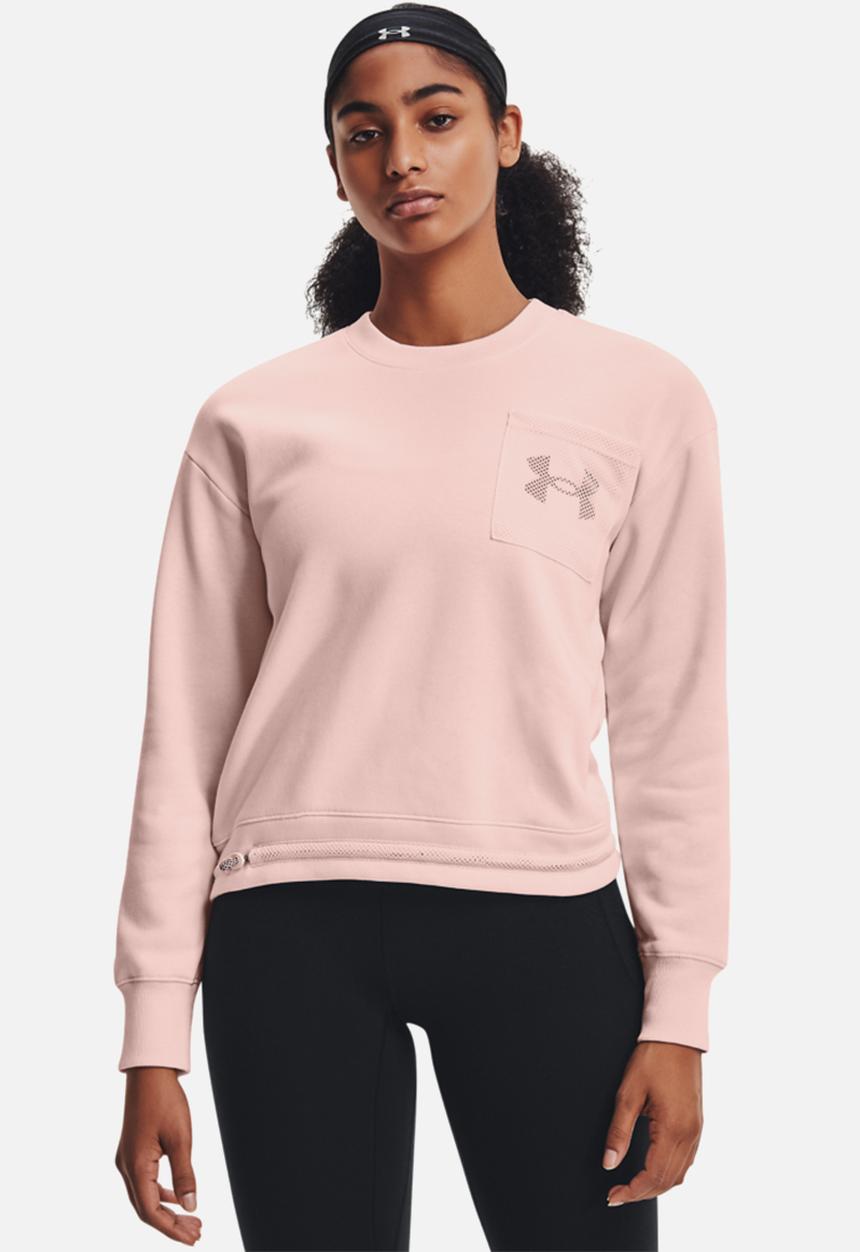 Under Armour - Rival fleece mesh crew - light pink