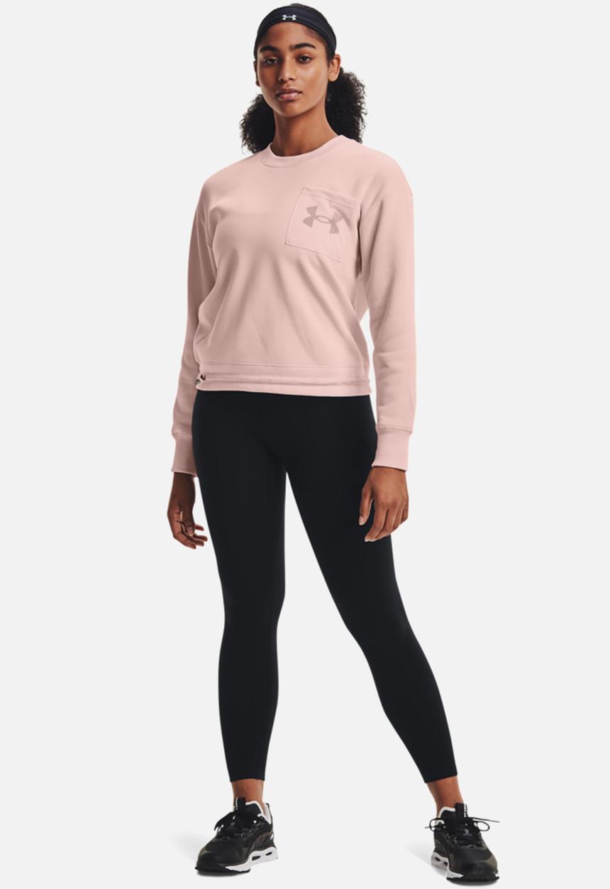 Under Armour - Rival fleece mesh crew - light pink