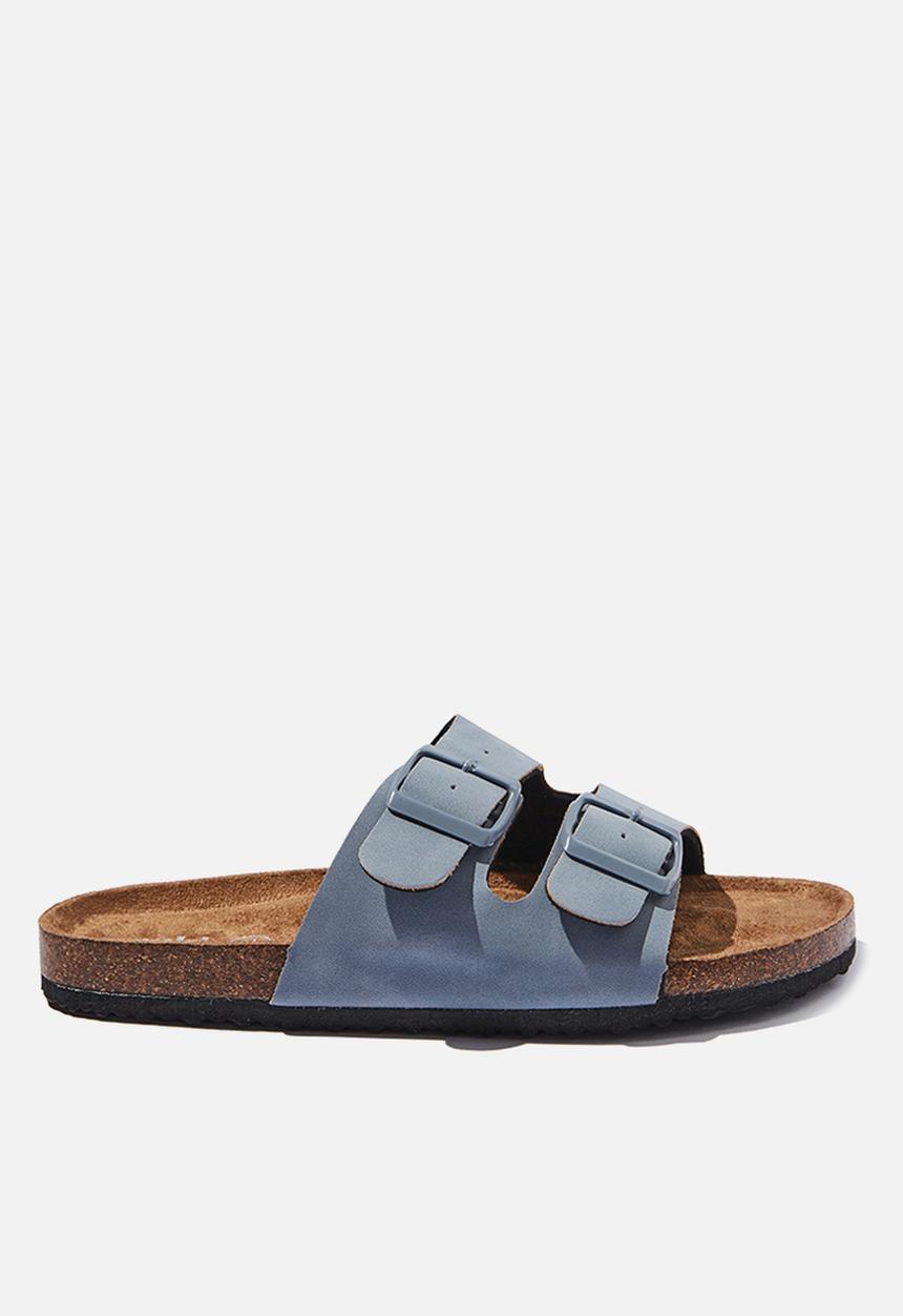 Cotton On - Rex double buckle slide - dusty blue nubuck