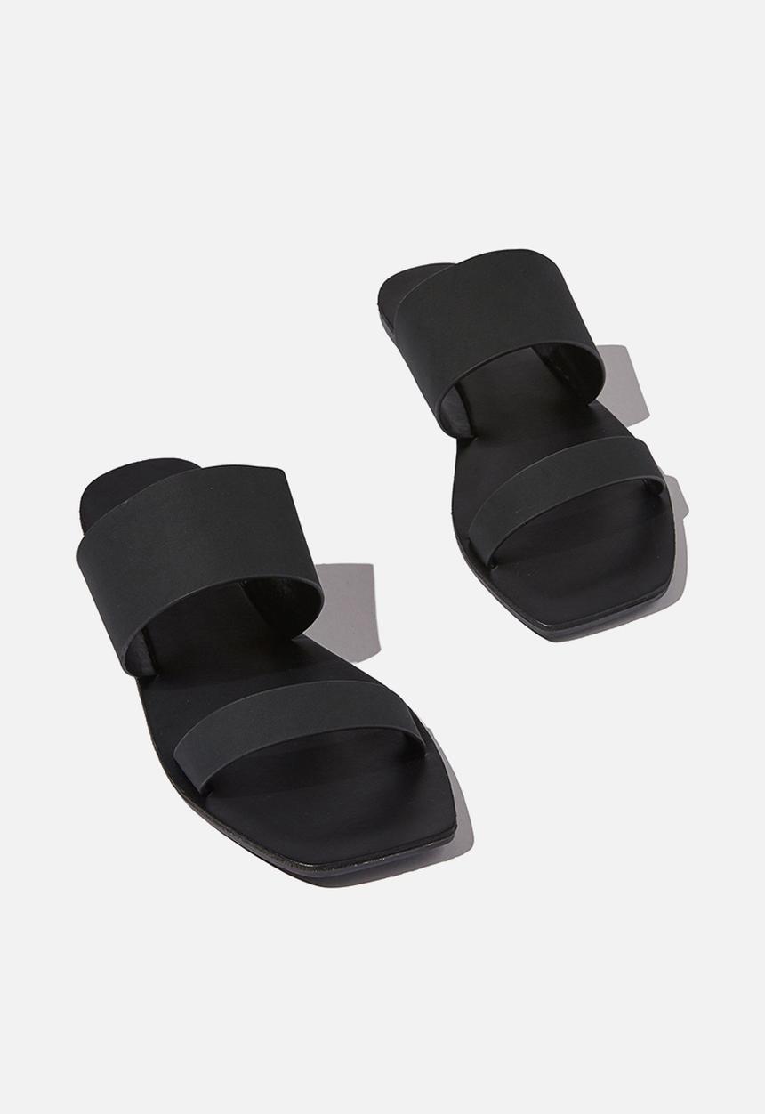 Cotton On - Everyday kylie two strap slide - black nubuck