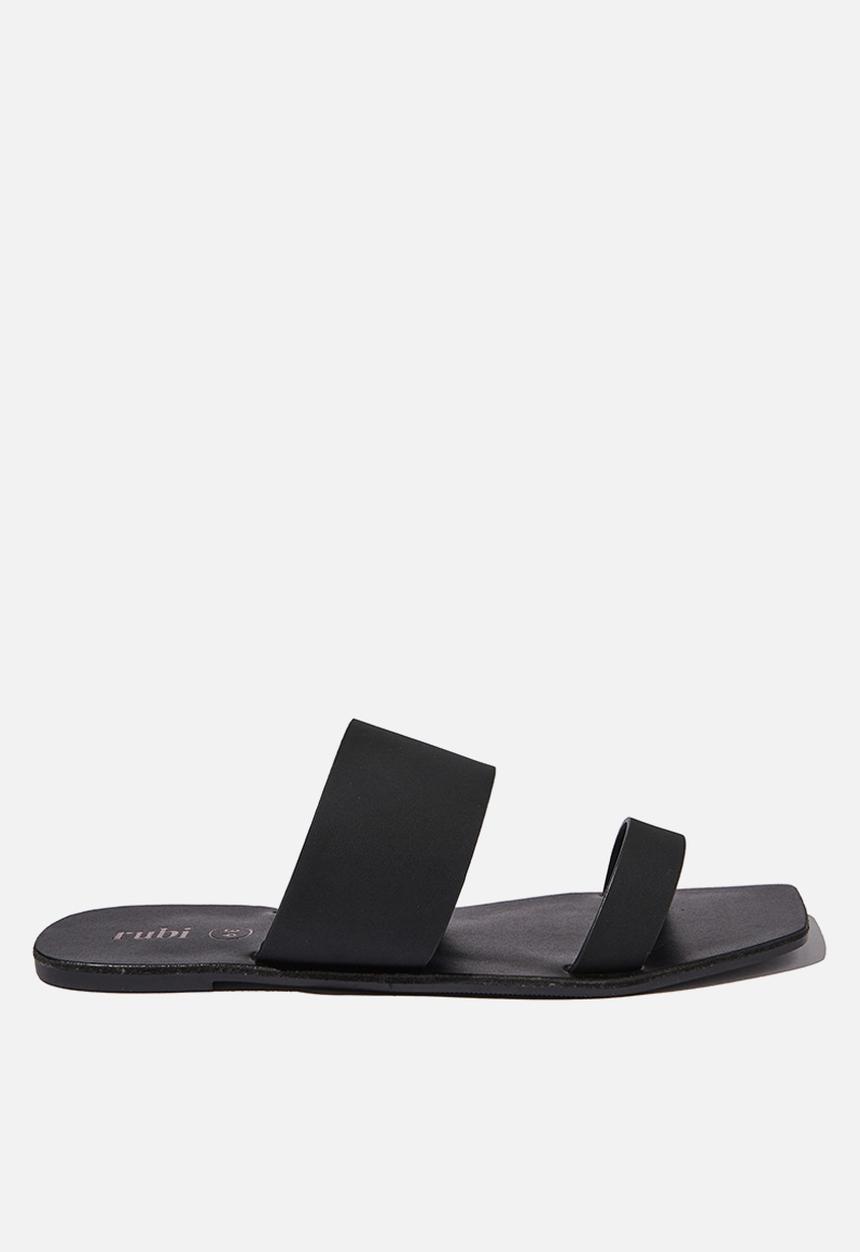 Cotton On - Everyday kylie two strap slide - black nubuck