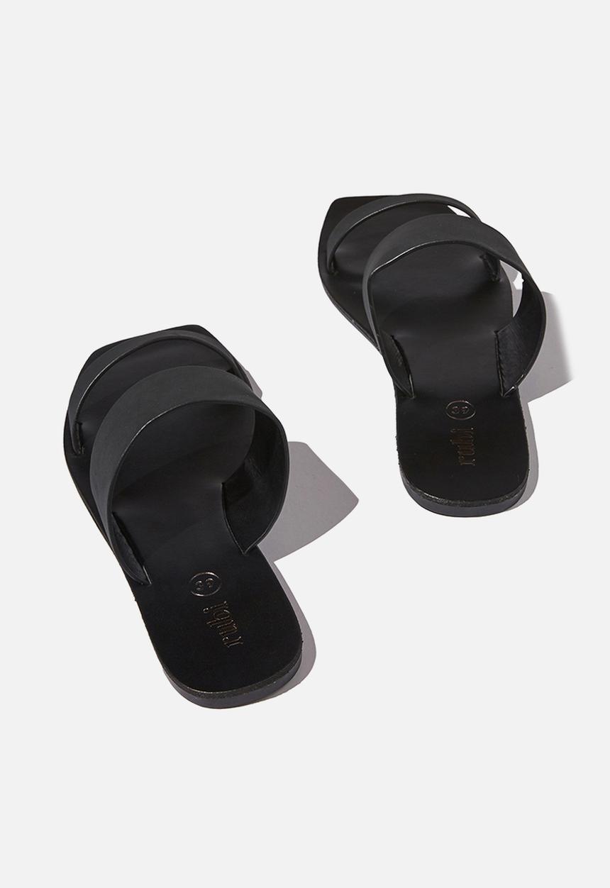 Cotton On - Everyday kylie two strap slide - black nubuck