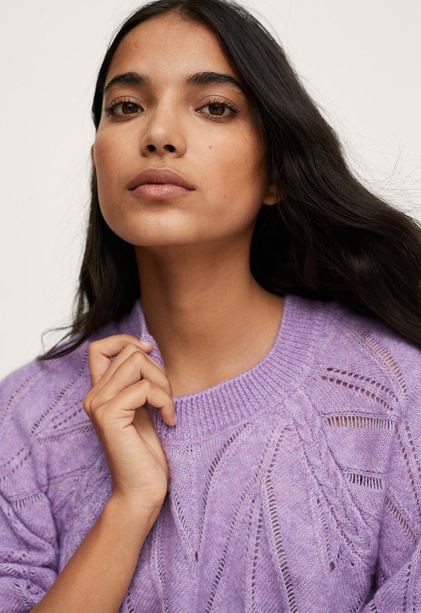 MANGO - Sweater espiga - light pastel purple