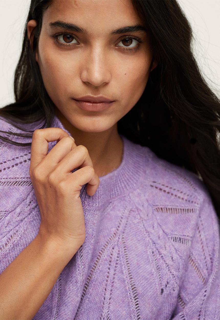 MANGO - Sweater espiga - light pastel purple