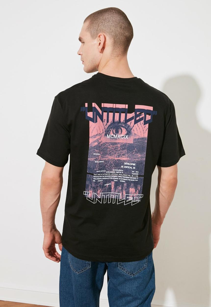 Trendyol - Untitled back print tee - black