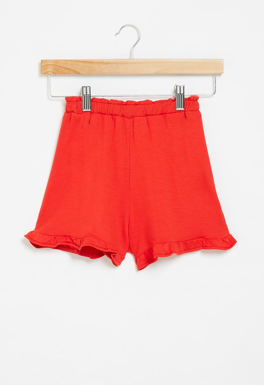 Me&B - Fleece frill shorts - red