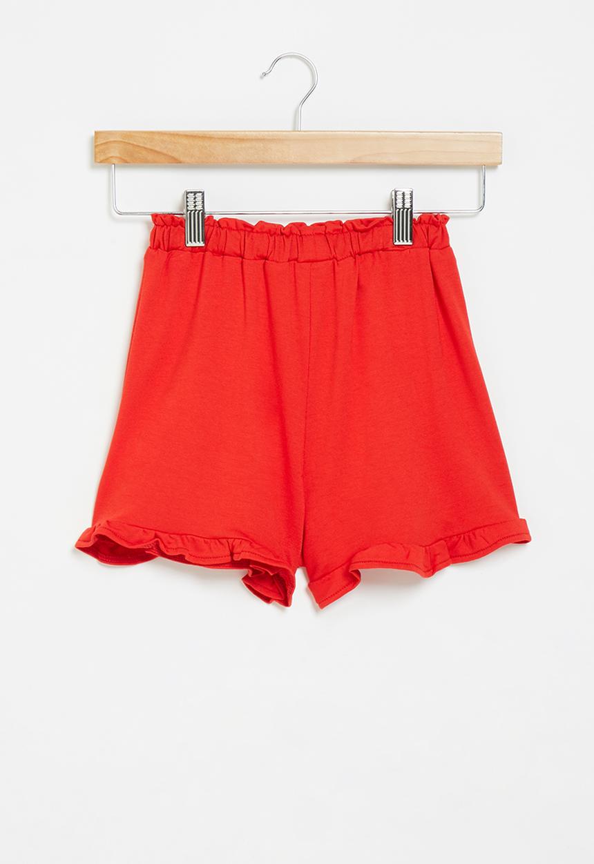 Me&B - Fleece frill shorts - red