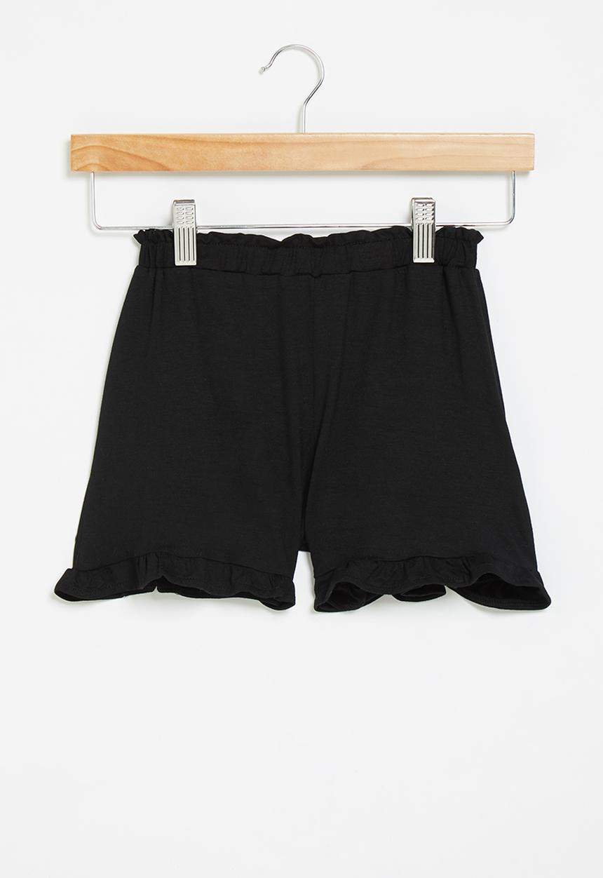 Me&B - Fleece frill shorts - black