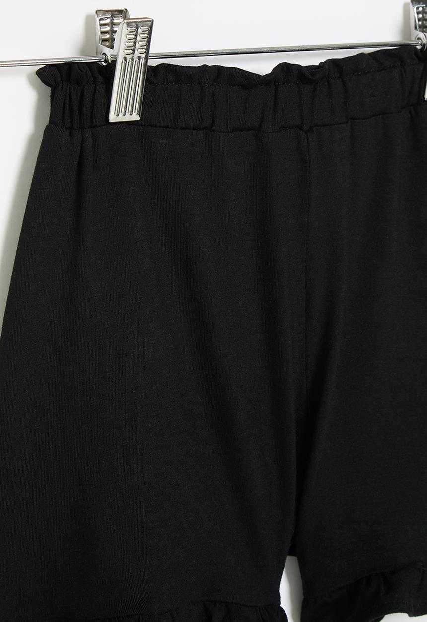 Me&B - Fleece frill shorts - black