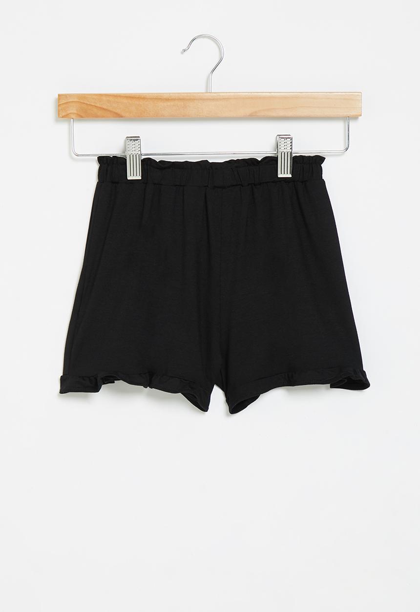 Me&B - Fleece frill shorts - black