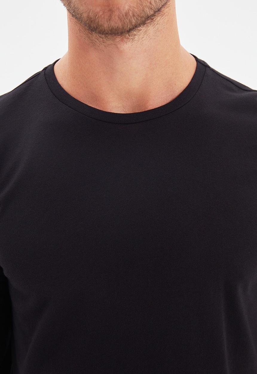 Trendyol - High crew neck long sleeve tee - black
