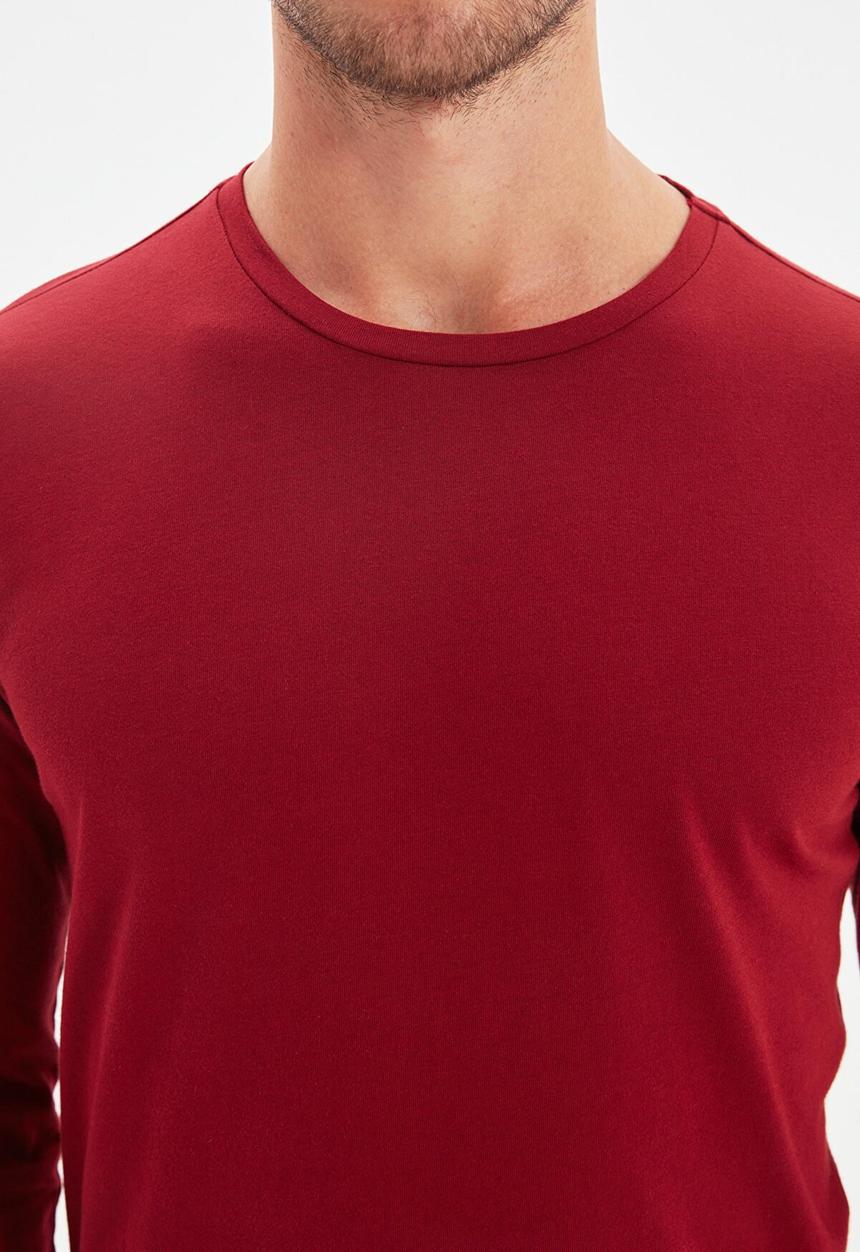 Trendyol - High crew neck long sleeve tee - burgundy