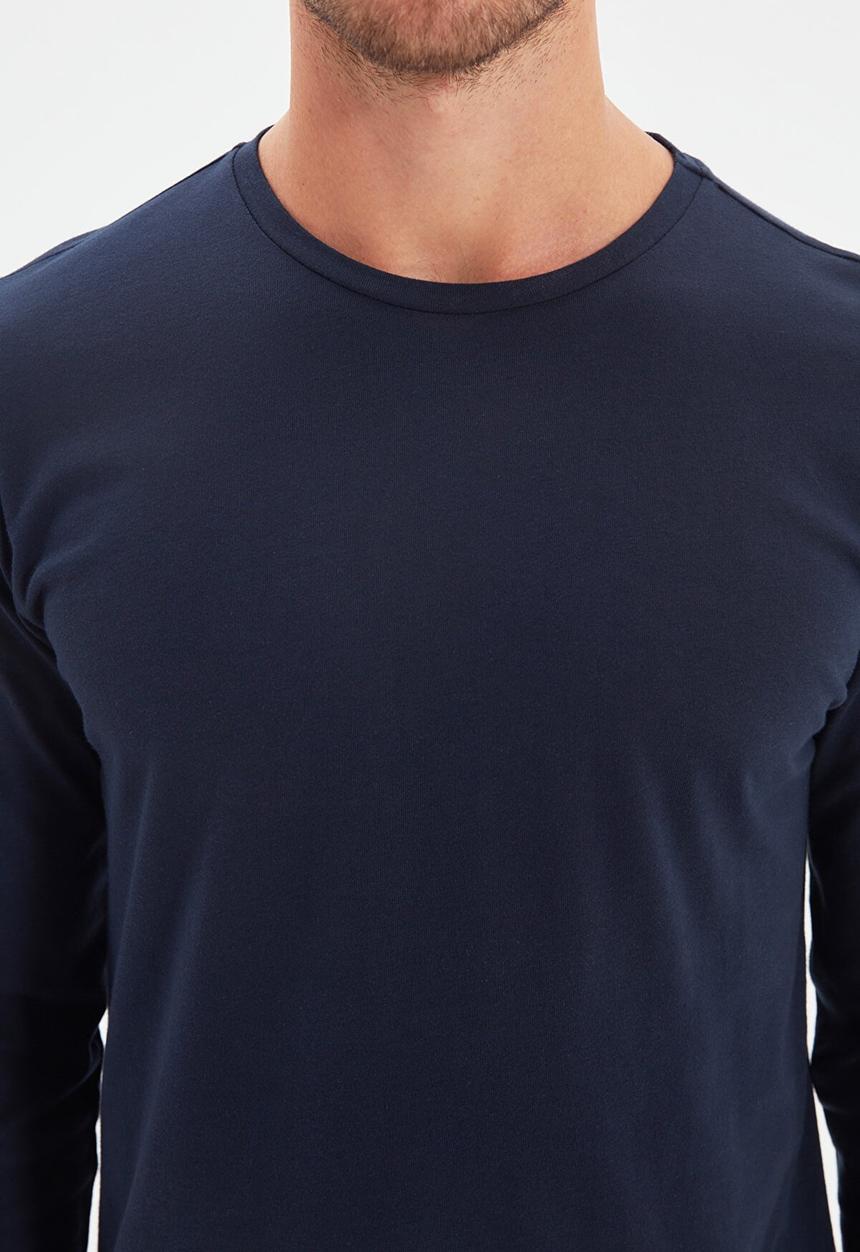 Trendyol - High crew neck long sleeve tee - navy