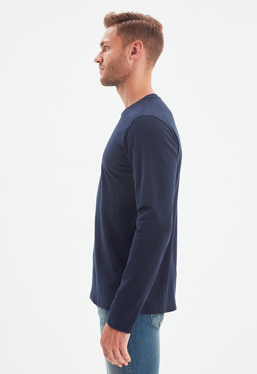 Trendyol - High crew neck long sleeve tee - navy