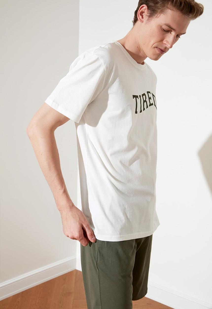 Trendyol - Tired printed pj set - khaki
