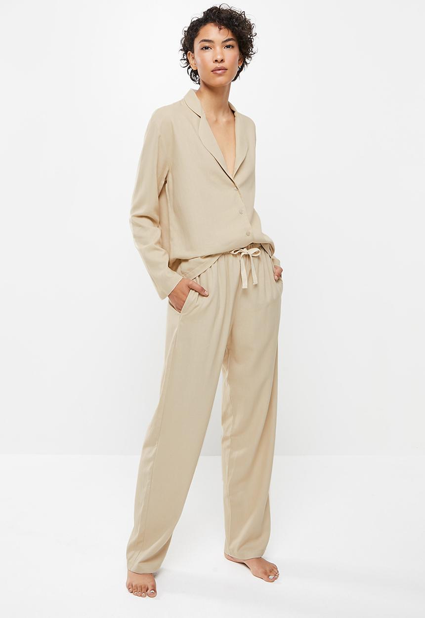 Superbalist - Sleep shirt & pants set - natural