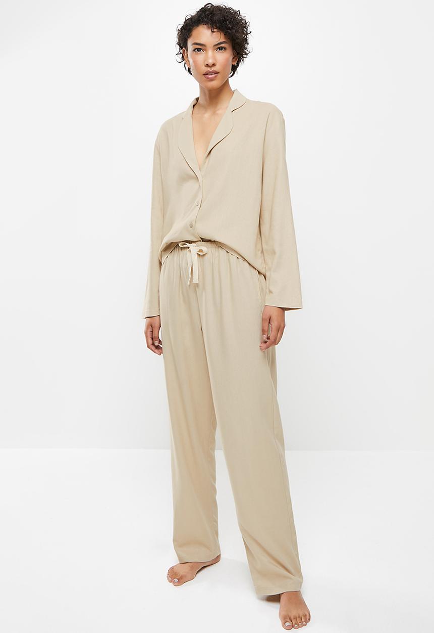 Superbalist - Sleep shirt & pants set - natural