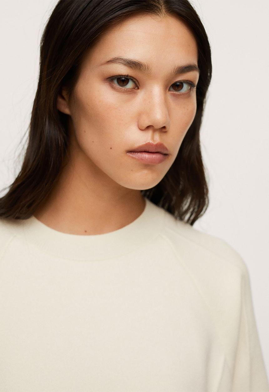 MANGO - Stretch knit sweater - light beige
