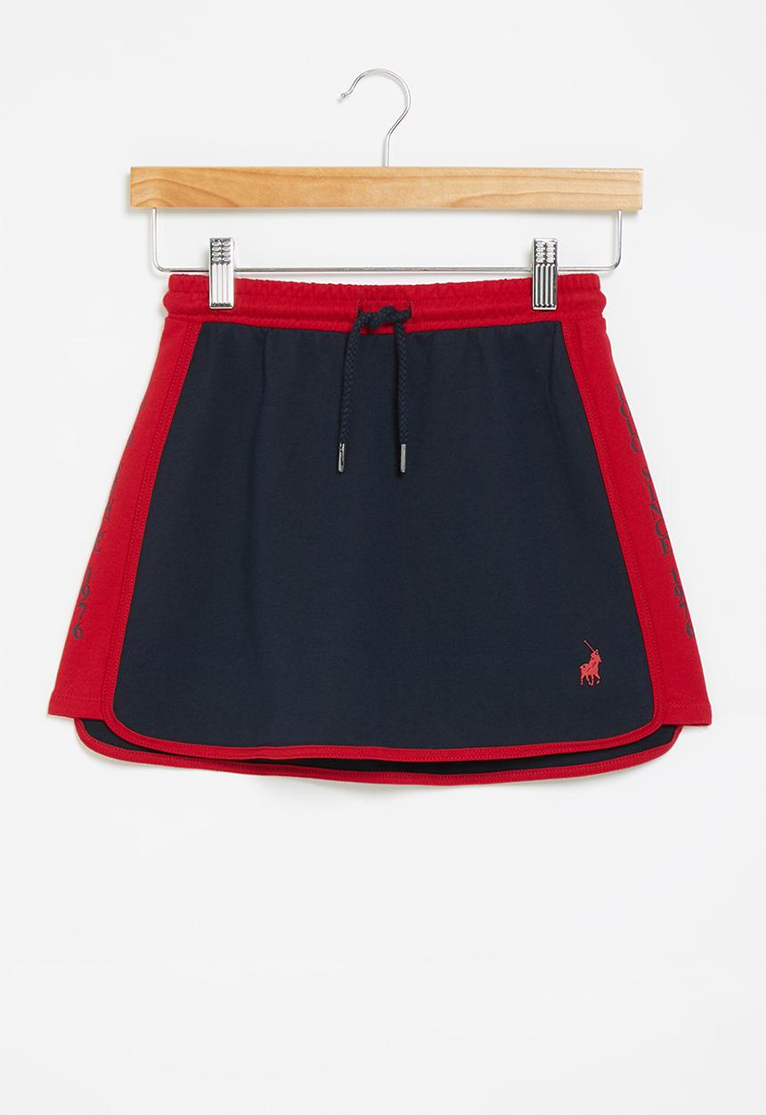 POLO - Girls isla cut & sew printed skirt - navy
