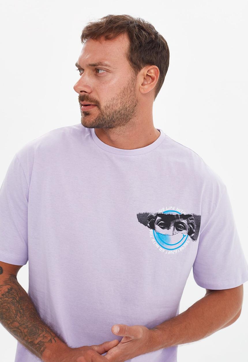 Trendyol - Smiley back print tee - lilac