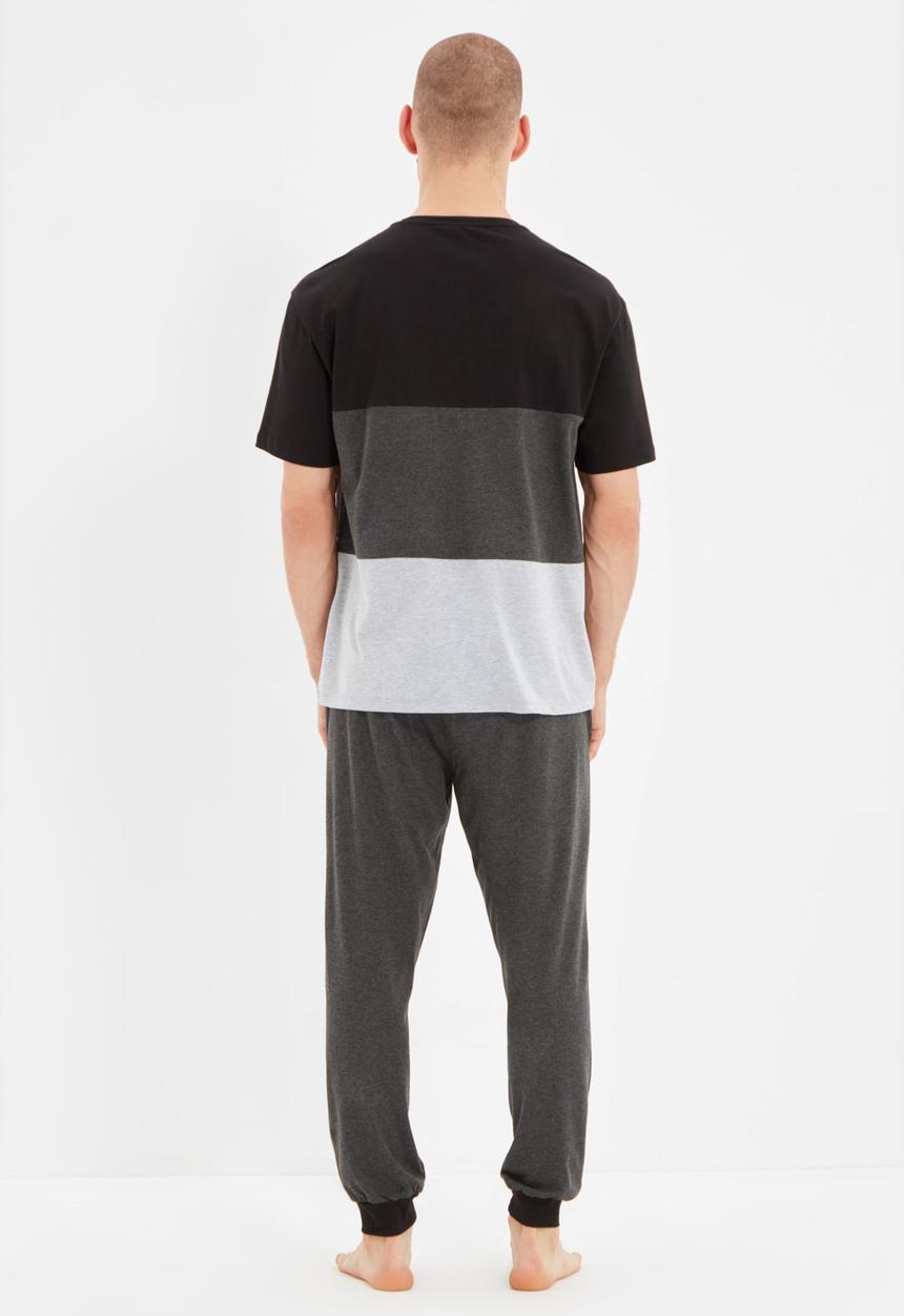 Trendyol - Craig colour block pj set - anthracite