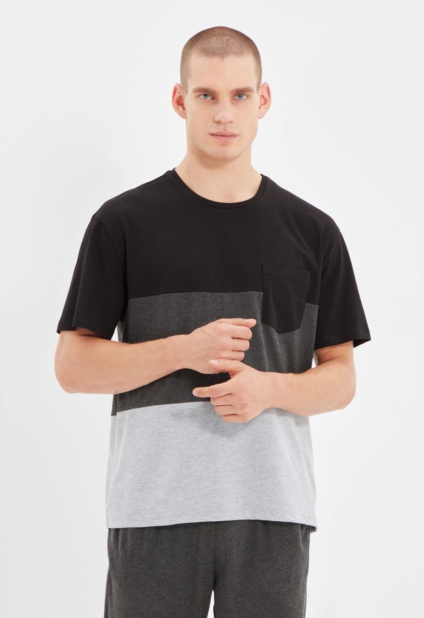 Trendyol - Craig colour block pj set - anthracite