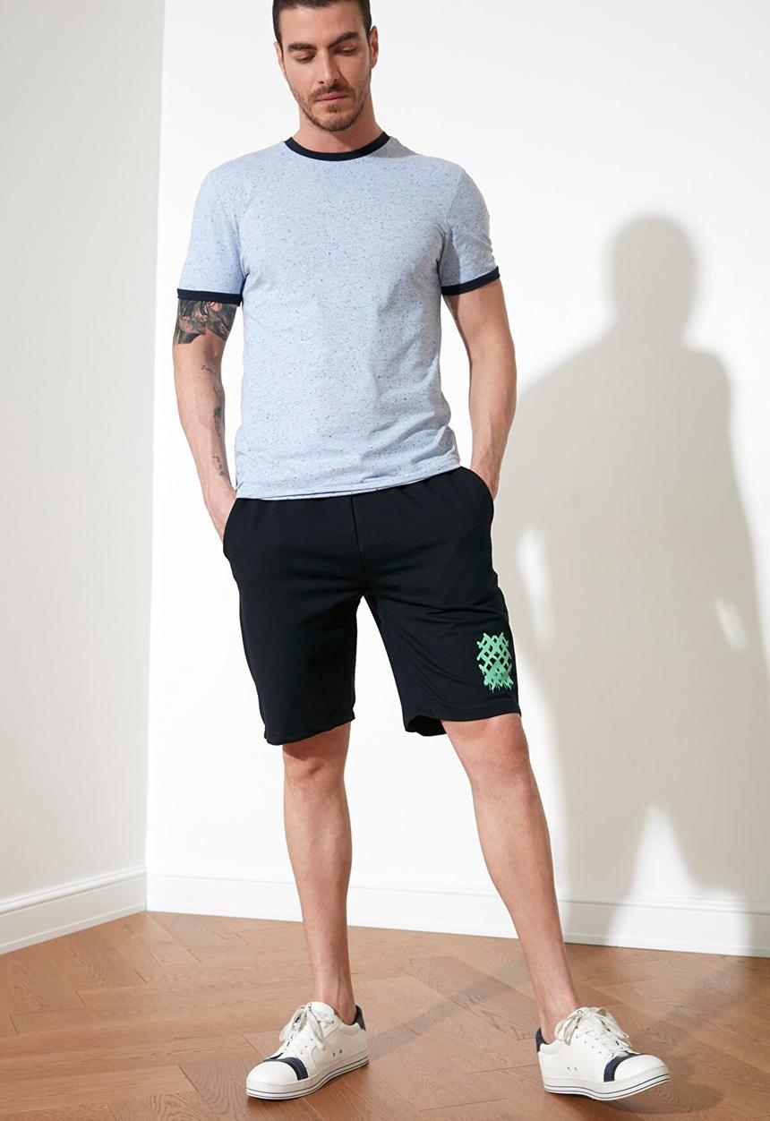 Trendyol - Leg printed shorts - navy