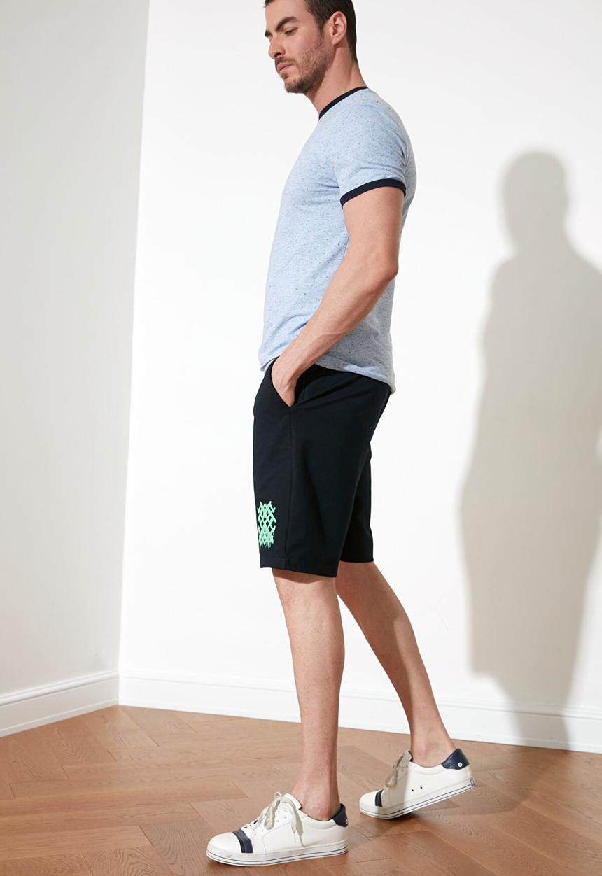 Trendyol - Leg printed shorts - navy