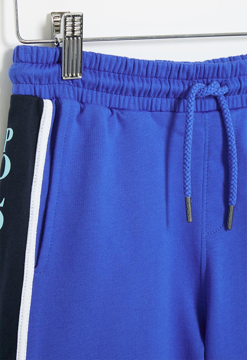 POLO - Boys greg cut & sew printed short - cobalt