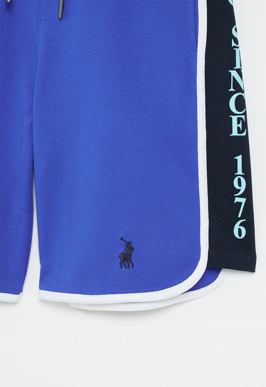 POLO - Boys greg cut & sew printed short - cobalt