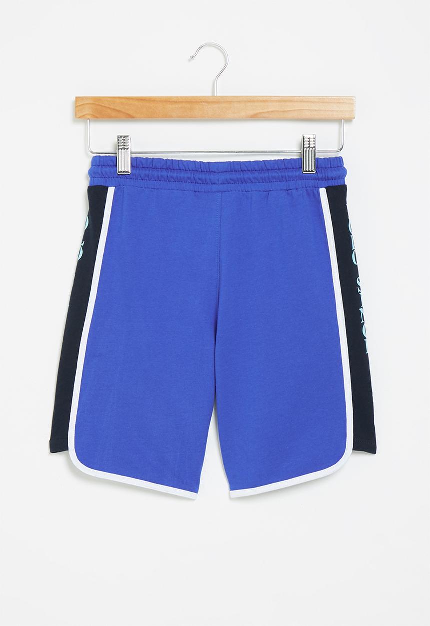 POLO - Boys greg cut & sew printed short - cobalt