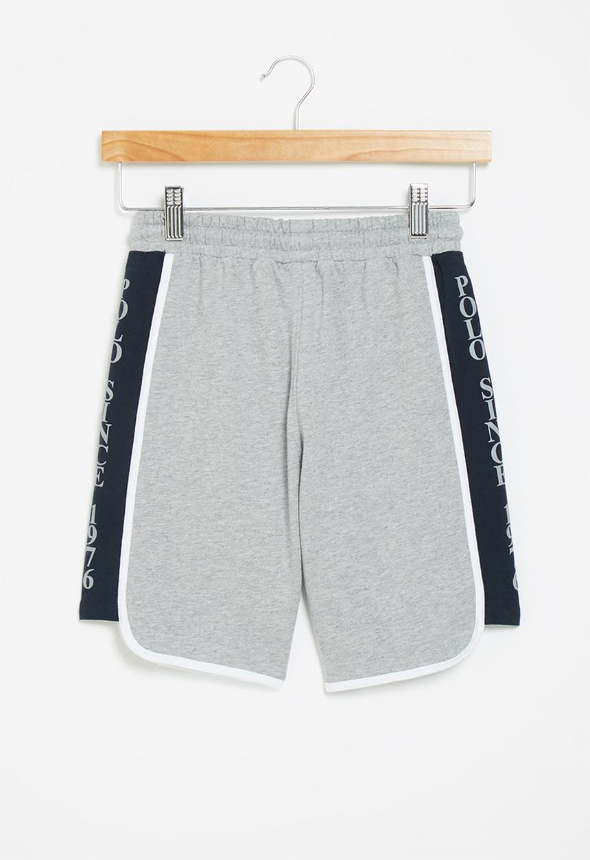 POLO - Boys greg cut & sew printed short - grey