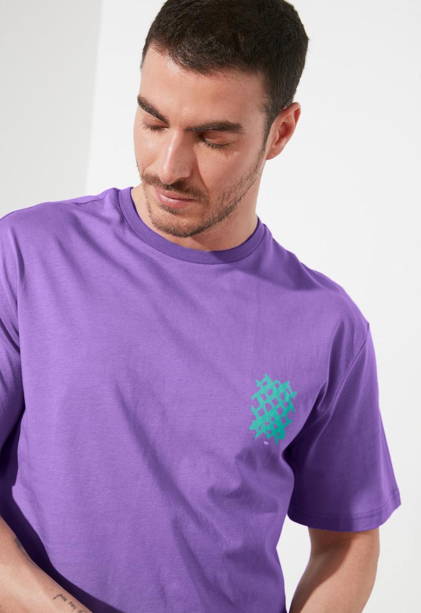 Trendyol - Crosses back print short sleeve tee - lilac