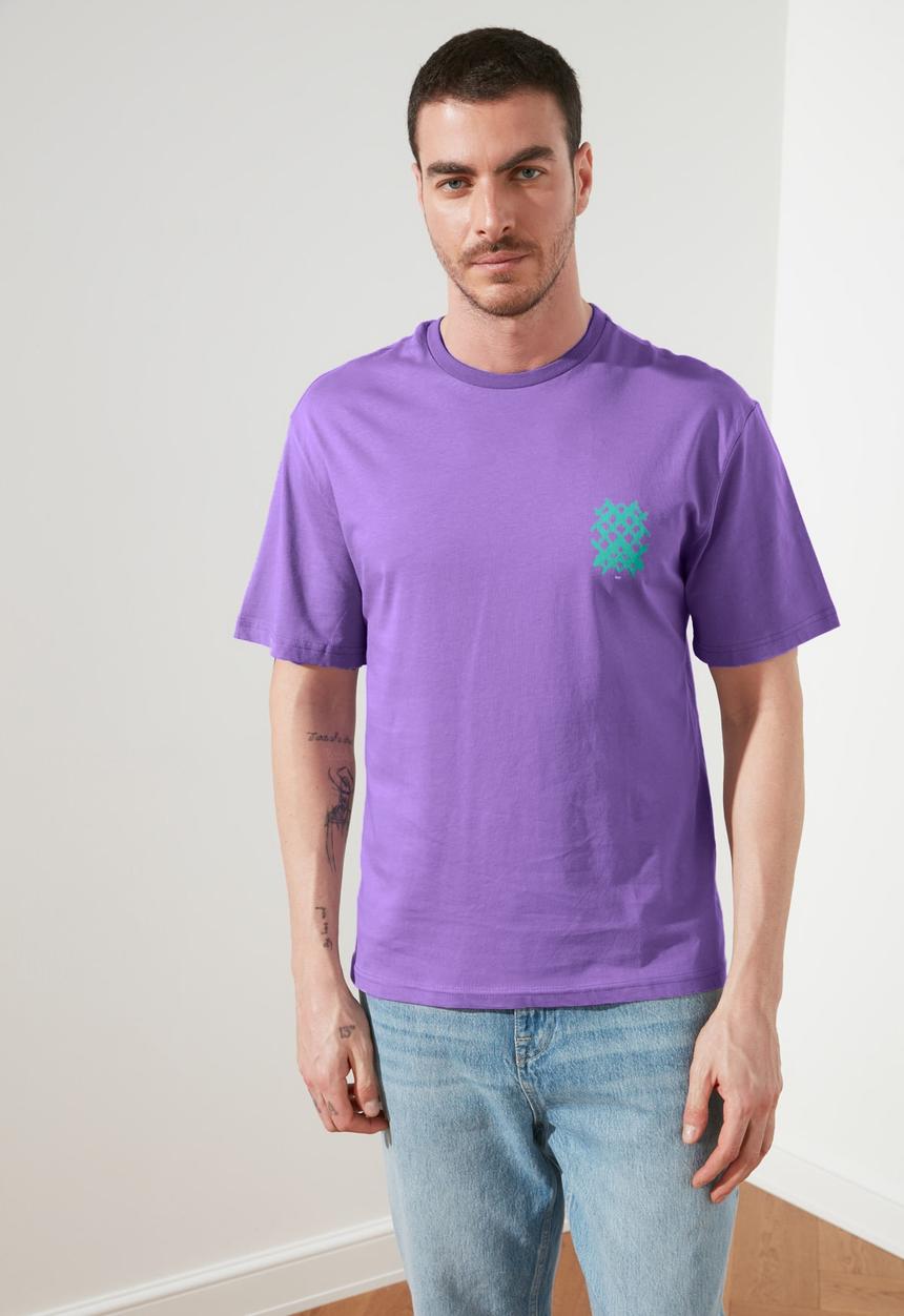 Trendyol - Crosses back print short sleeve tee - lilac