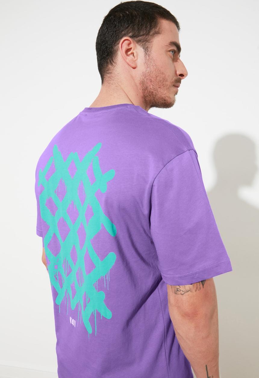Trendyol - Crosses back print short sleeve tee - lilac