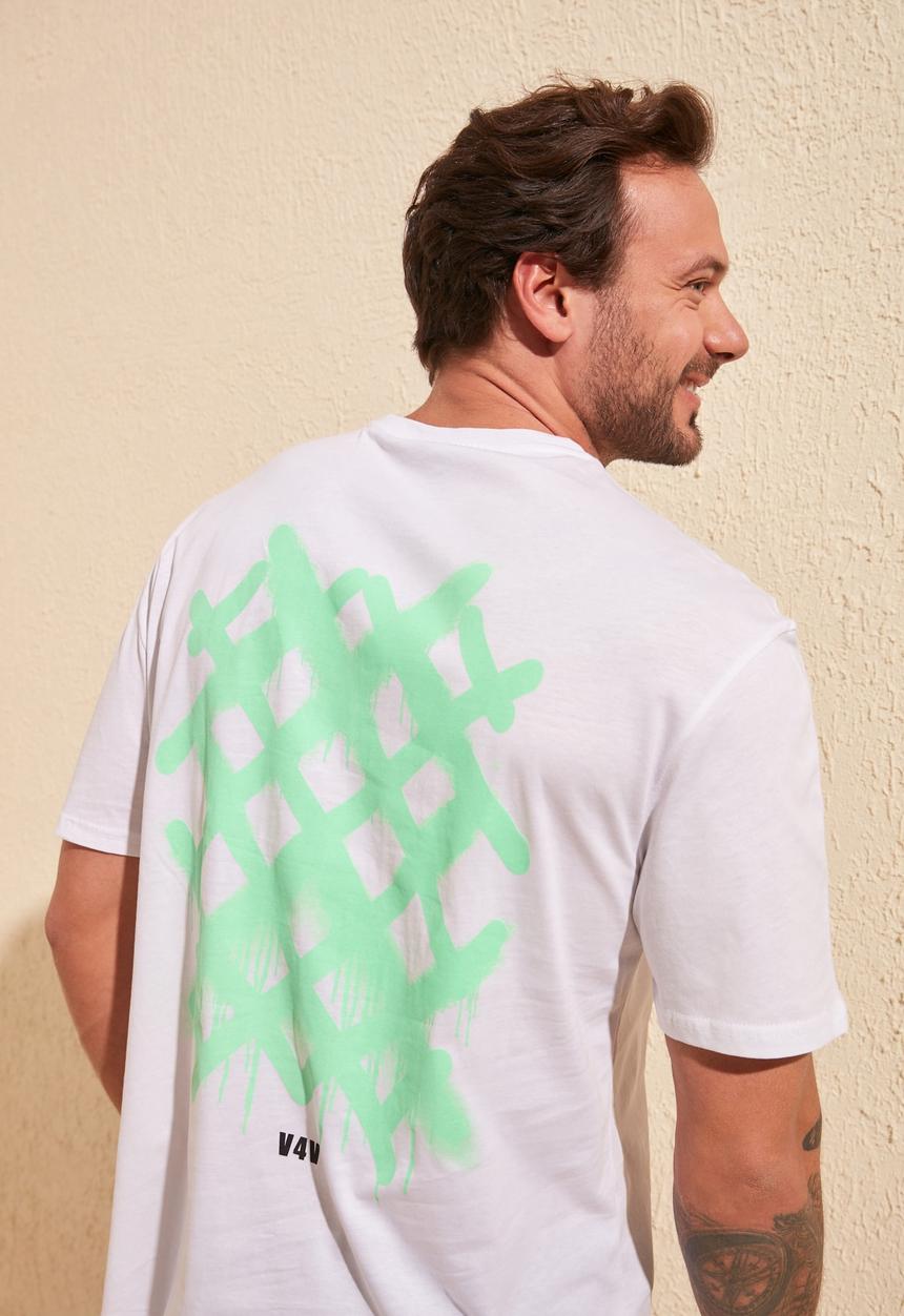 Trendyol - Crosses back print short sleeve tee - white