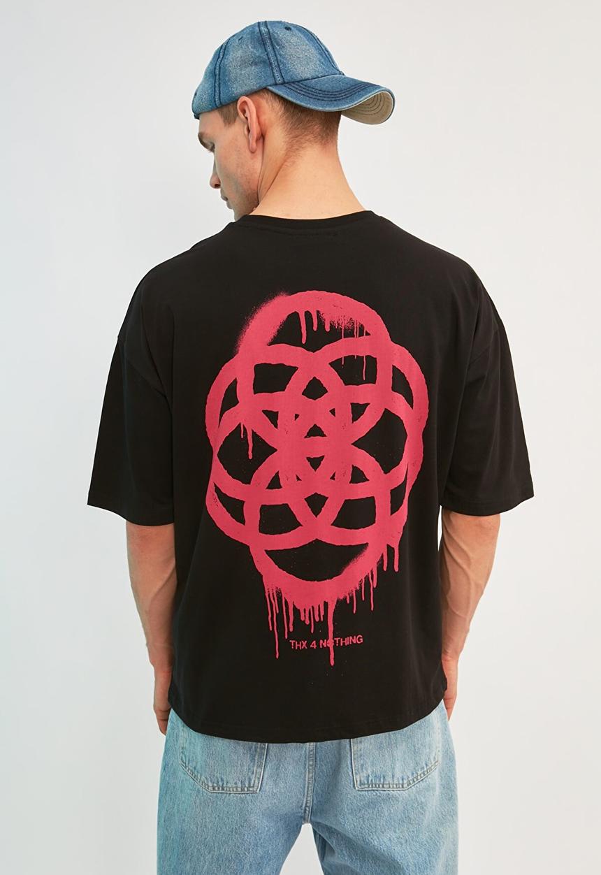 Trendyol - Multi-circle back print tee - black