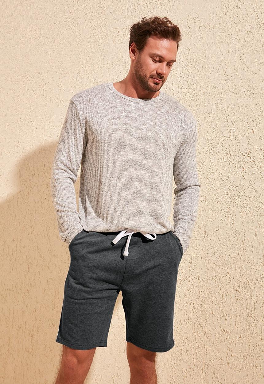 Trendyol - Piping detail contrast drawcord shorts - anthracite