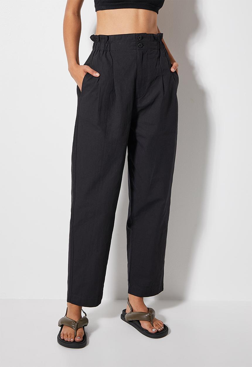 Superbalist - Casual paperbag trousers - black