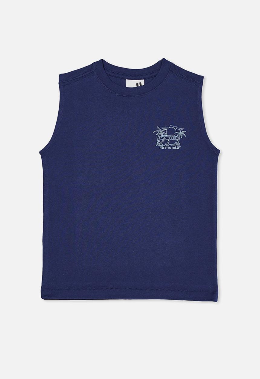 Cotton On - Otis muscle tank - indigo/ free to roam